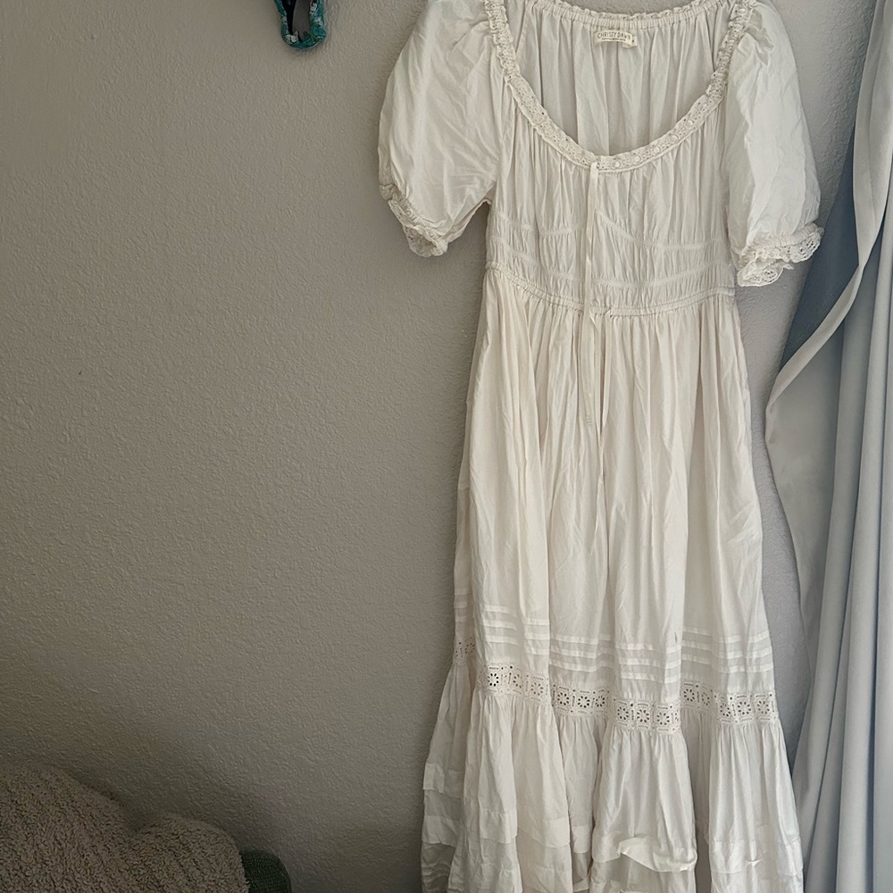 Christy Dawn Ivory White Eyelet Maxi Dress - Picture 3 of 7